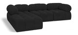 Ames Boucle Fabric Sectional Black from Meridian - Luna Furniture