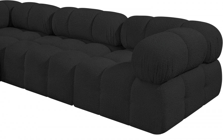 Ames Boucle Fabric Sectional Black from Meridian - Luna Furniture