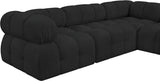 Ames Boucle Fabric Sectional Black from Meridian - Luna Furniture