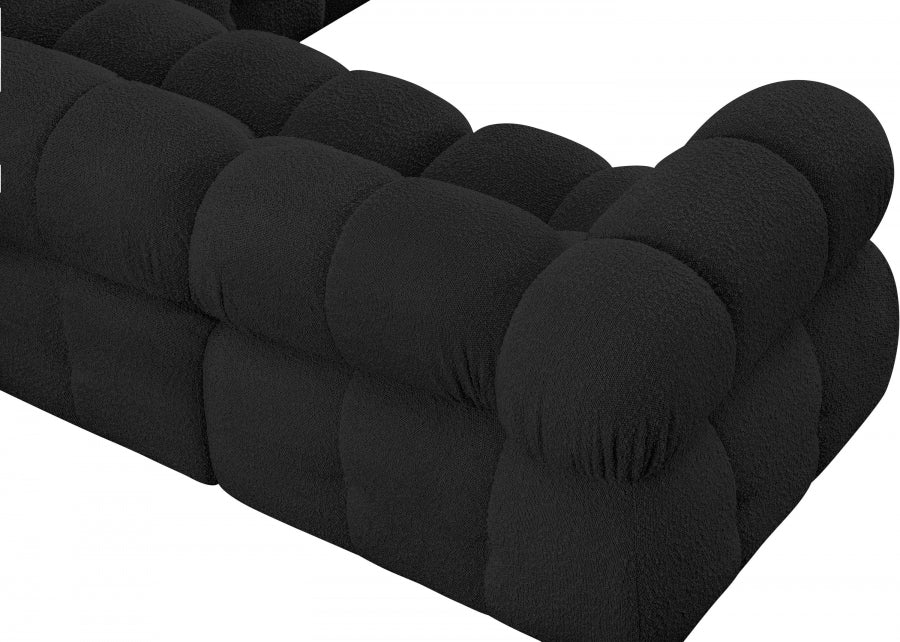 Ames Boucle Fabric Sectional Black from Meridian - Luna Furniture