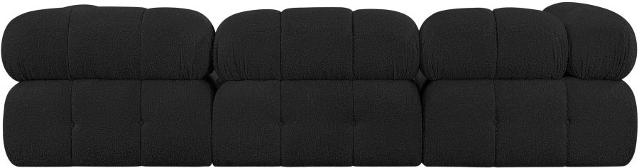 Ames Boucle Fabric Sectional Black from Meridian - Luna Furniture