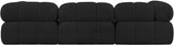 Ames Boucle Fabric Sectional Black from Meridian - Luna Furniture