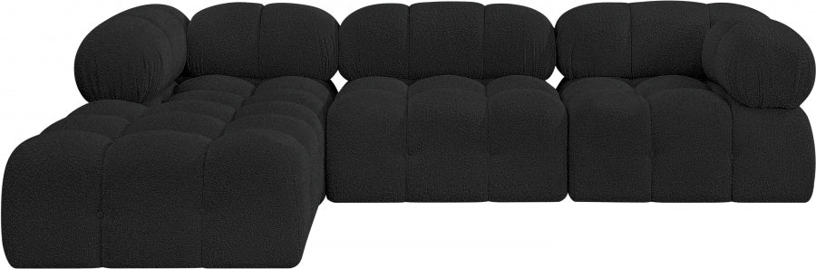 Ames Boucle Fabric Sectional Black from Meridian - Luna Furniture