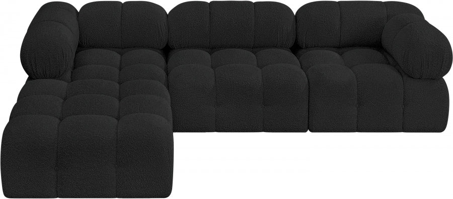 Ames Boucle Fabric Sectional Black from Meridian - Luna Furniture