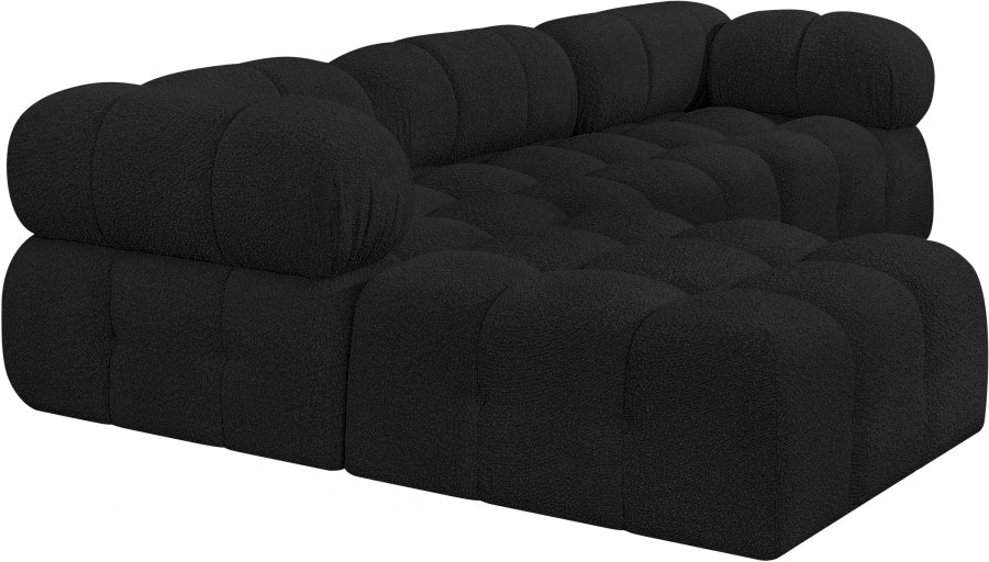 Ames Boucle Fabric Sectional Black from Meridian - Luna Furniture