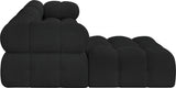 Ames Boucle Fabric Sectional Black from Meridian - Luna Furniture