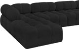 Ames Boucle Fabric Sectional Black from Meridian - Luna Furniture