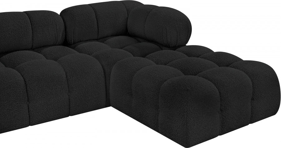 Ames Boucle Fabric Sectional Black from Meridian - Luna Furniture