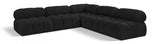 Ames Boucle Fabric Sectional Black from Meridian - Luna Furniture