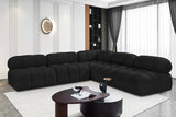 Ames Boucle Fabric Sectional Black from Meridian - Luna Furniture