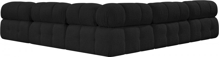 Ames Boucle Fabric Sectional Black from Meridian - Luna Furniture