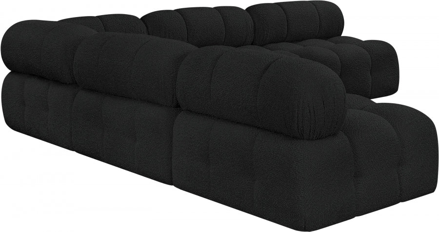 Ames Boucle Fabric Sectional Black from Meridian - Luna Furniture