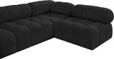 Ames Boucle Fabric Sectional Black from Meridian - Luna Furniture