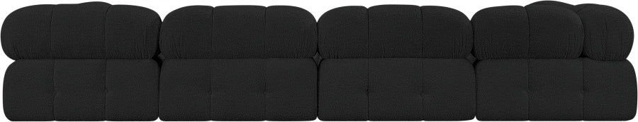 Ames Boucle Fabric Sectional Black from Meridian - Luna Furniture