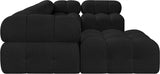 Ames Boucle Fabric Sectional Black from Meridian - Luna Furniture