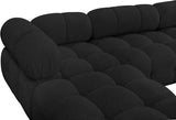 Ames Boucle Fabric Sectional Black from Meridian - Luna Furniture