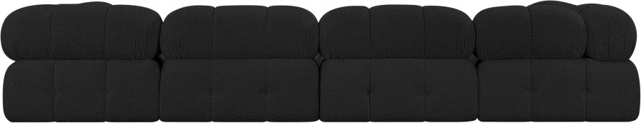 Ames Boucle Fabric Sectional Black from Meridian - Luna Furniture