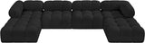 Ames Boucle Fabric Sectional Black from Meridian - Luna Furniture