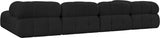 Ames Boucle Fabric Sectional Black from Meridian - Luna Furniture