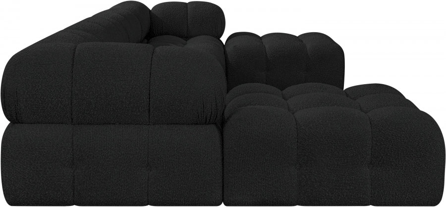 Ames Boucle Fabric Sectional Black from Meridian - Luna Furniture