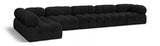 Ames Boucle Fabric Sectional Black from Meridian - Luna Furniture