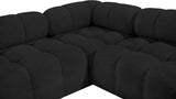 Ames Boucle Fabric Sectional Black from Meridian - Luna Furniture