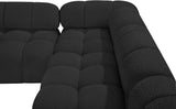 Ames Boucle Fabric Sectional Black from Meridian - Luna Furniture