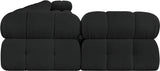 Ames Boucle Fabric Sectional Black from Meridian - Luna Furniture