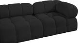 Ames Boucle Fabric Sectional Black from Meridian - Luna Furniture