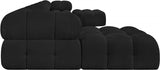 Ames Boucle Fabric Sectional Black from Meridian - Luna Furniture