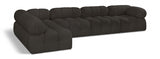 Ames Boucle Fabric Sectional Brown from Meridian - Luna Furniture