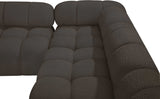 Ames Boucle Fabric Sectional Brown from Meridian - Luna Furniture