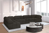 Ames Boucle Fabric Sectional Brown from Meridian - Luna Furniture