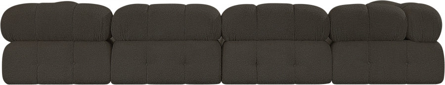 Ames Boucle Fabric Sectional Brown from Meridian - Luna Furniture