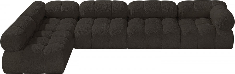 Ames Boucle Fabric Sectional Brown from Meridian - Luna Furniture