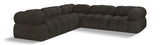 Ames Boucle Fabric Sectional Brown from Meridian - Luna Furniture