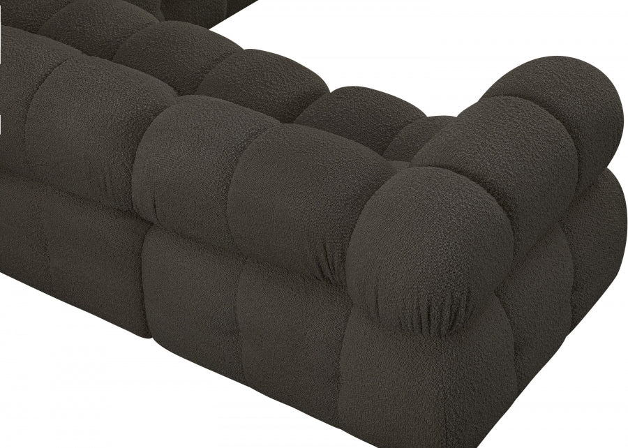 Ames Boucle Fabric Sectional Brown from Meridian - Luna Furniture