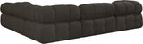 Ames Boucle Fabric Sectional Brown from Meridian - Luna Furniture