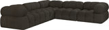 Ames Boucle Fabric Sectional Brown from Meridian - Luna Furniture