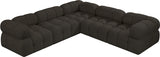 Ames Boucle Fabric Sectional Brown from Meridian - Luna Furniture