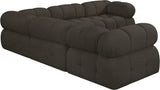 Ames Boucle Fabric Sectional Brown from Meridian - Luna Furniture