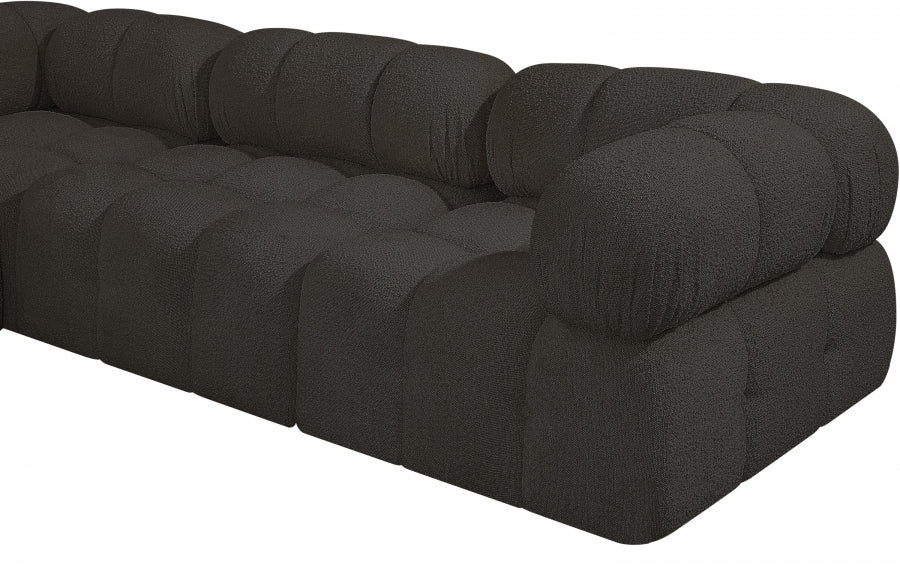 Ames Boucle Fabric Sectional Brown from Meridian - Luna Furniture