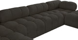 Ames Boucle Fabric Sectional Brown from Meridian - Luna Furniture