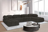 Ames Boucle Fabric Sectional Brown from Meridian - Luna Furniture