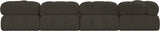 Ames Boucle Fabric Sectional Brown from Meridian - Luna Furniture