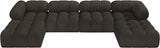 Ames Boucle Fabric Sectional Brown from Meridian - Luna Furniture