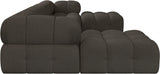 Ames Boucle Fabric Sectional Brown from Meridian - Luna Furniture