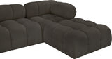 Ames Boucle Fabric Sectional Brown from Meridian - Luna Furniture