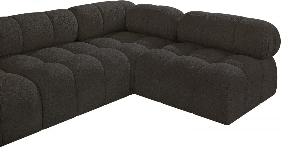 Ames Boucle Fabric Sectional Brown from Meridian - Luna Furniture