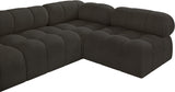 Ames Boucle Fabric Sectional Brown from Meridian - Luna Furniture